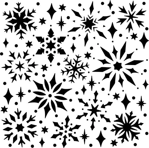 The Crafters Workshop 6X6 Stencil Snowflake Sparkles 1