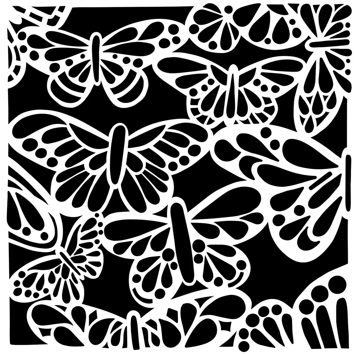 The Crafters Workshop 6X6 Stencil Butterfly Bounty 1