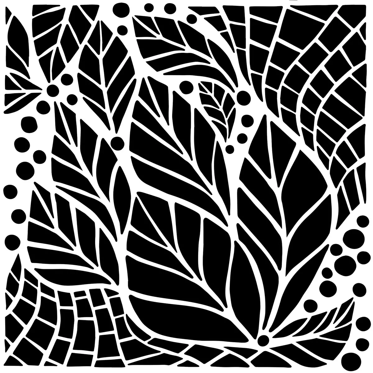 The Crafters Workshop 6X6 Stencil Abstract Leaves 1