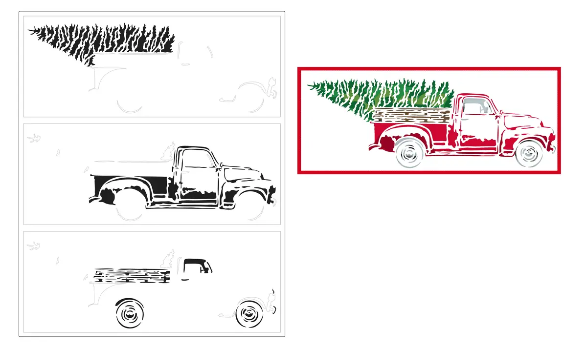 The Crafters Workshop Slimline Layered Christmas Tree Truck 1