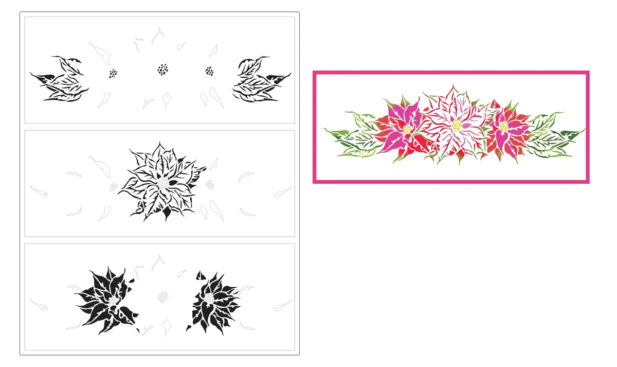The Crafters Workshop Slimline Layered Poinsettia Spray 1