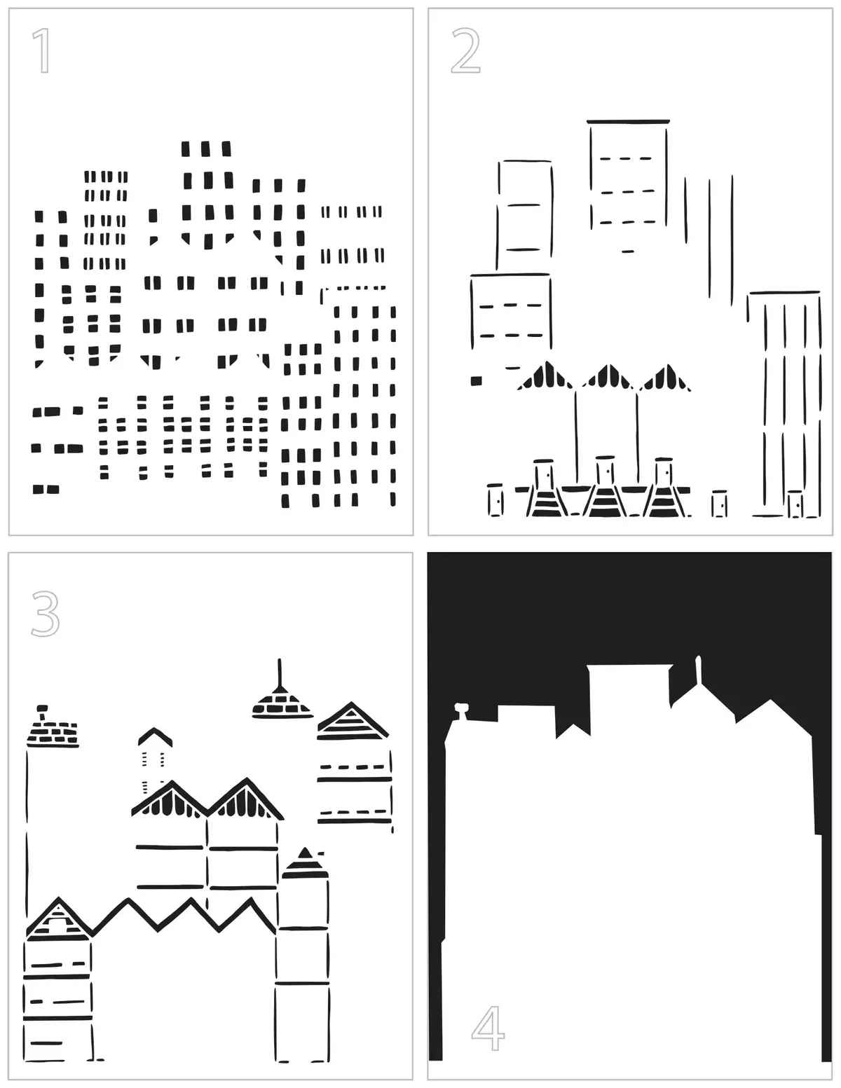The Crafters Workshop A2 Layered Cityscape Buildings 1