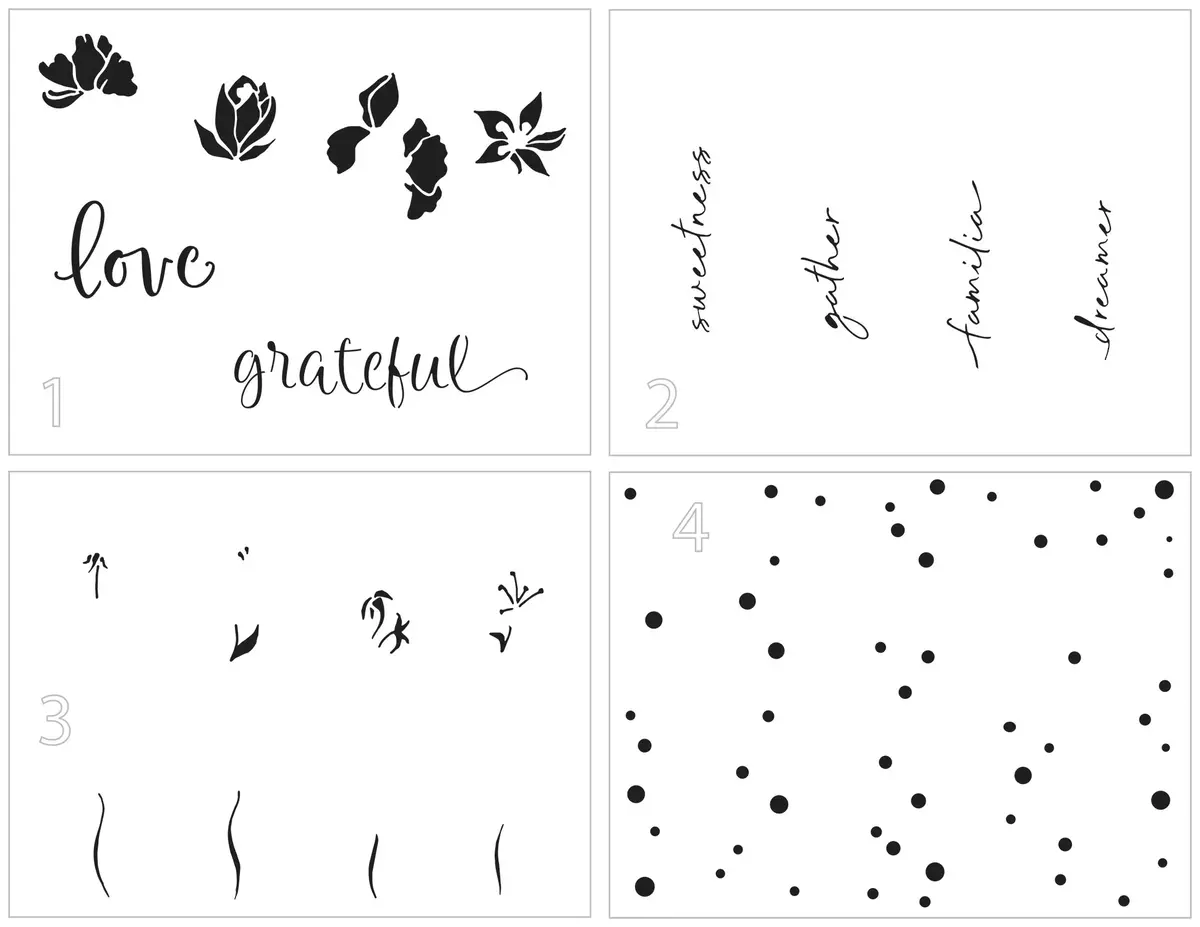The Crafters Workshop A2 Layered Word Flowers 1