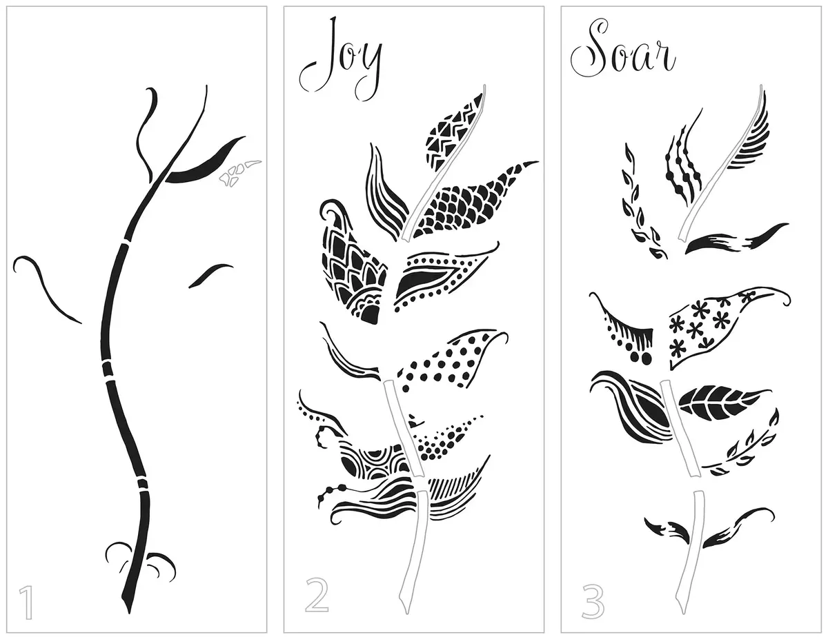 The Crafters Workshop Slimline Layered Joy Feather 1