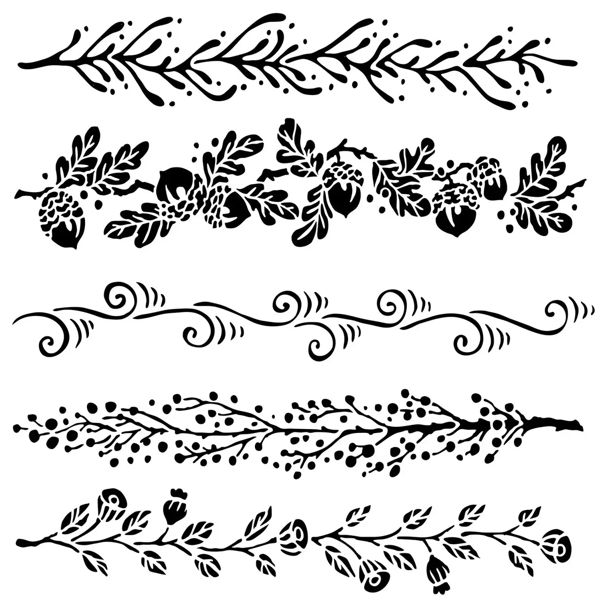 The Crafters Workshop 6X6 Stencil Fanciful Borders 1