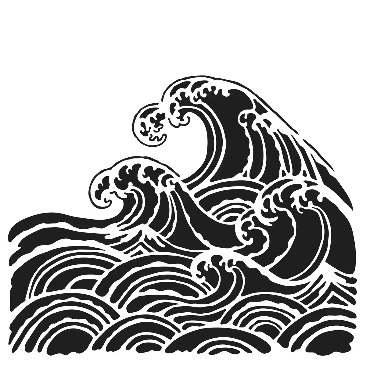 The Crafters Workshop 6X6 Stencil Wave 1