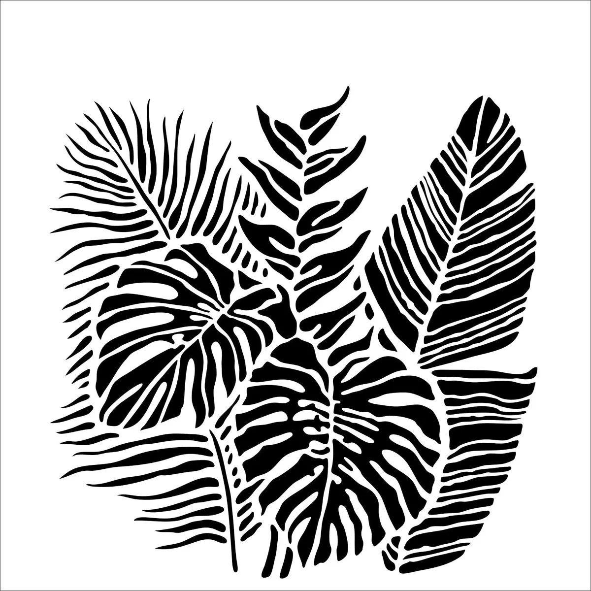The Crafters Workshop 6X6 Stencil Tropical Fronds 1
