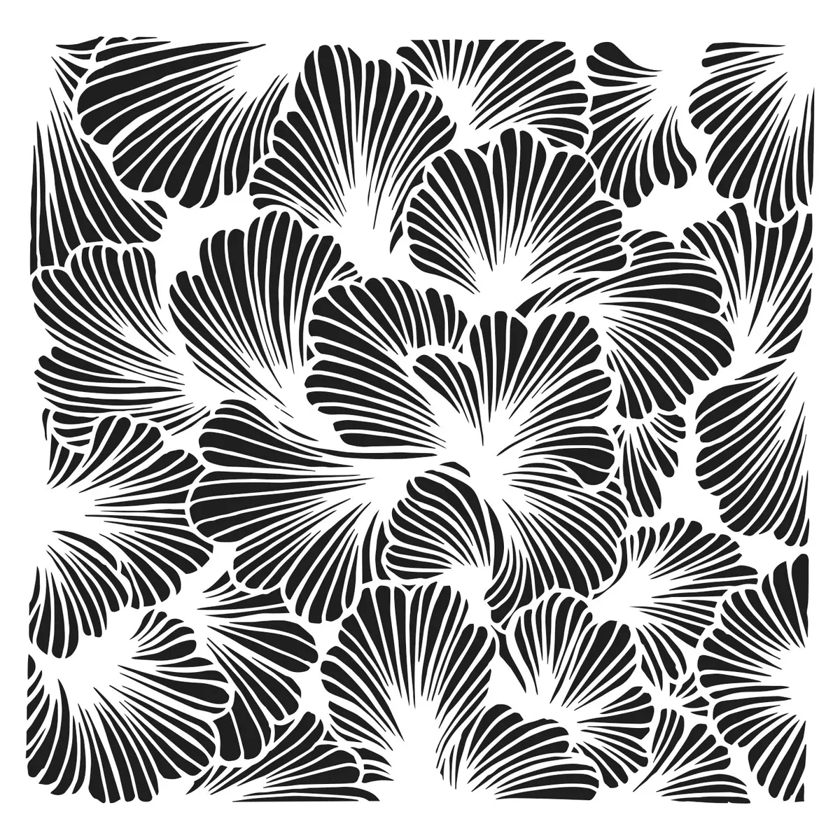 The Crafters Workshop 6X6 Stencil Lush Petals 1