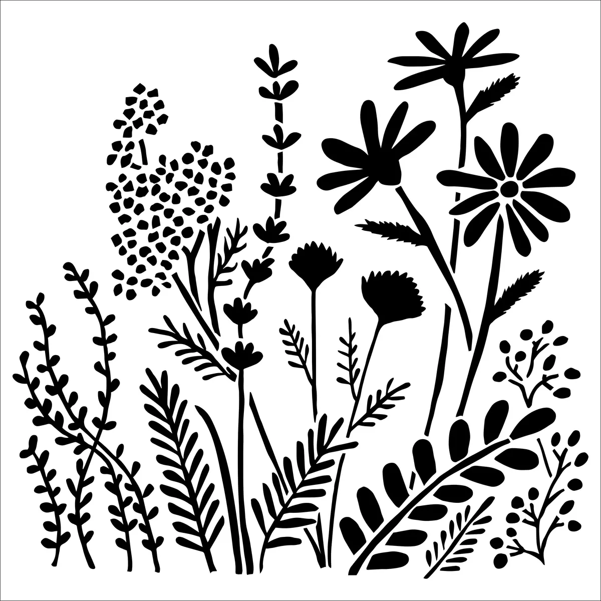The Crafters Workshop 6X6 Stencil Summer Meadow 1