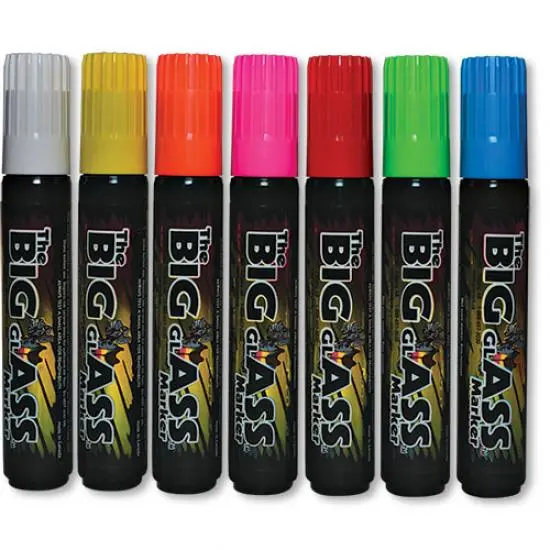 Big Glass Windshield Markers - Assorted Colors 5/8" Tip 1