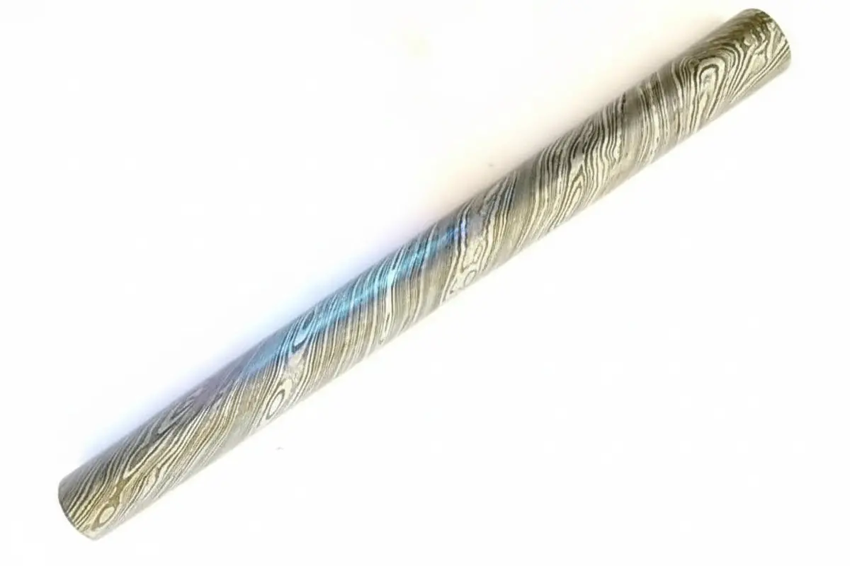 25Mm Damascus Steel Round Rod Bar For Knife Guards, Rings And Custom Metalwork 1