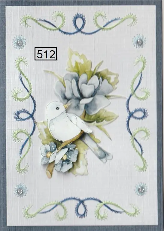 Laura's Design Digital Embroidery Pattern - Four Flourish Edges 1