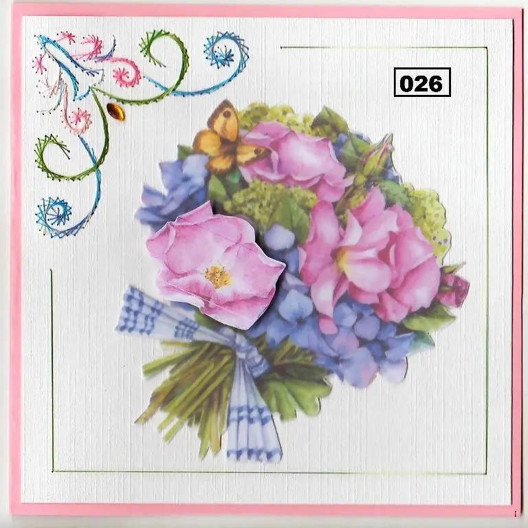 Laura's Design Digital Embroidery Pattern - Floral Corner 1