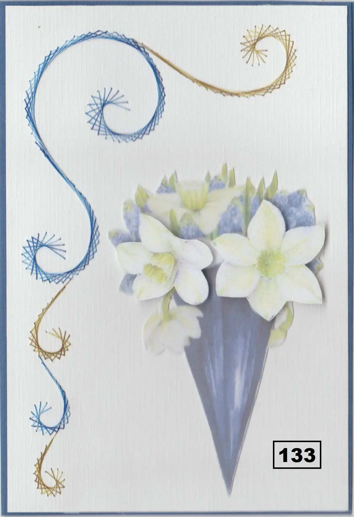 Laura's Design Digital Embroidery Pattern - Simple Swirling Corner 1