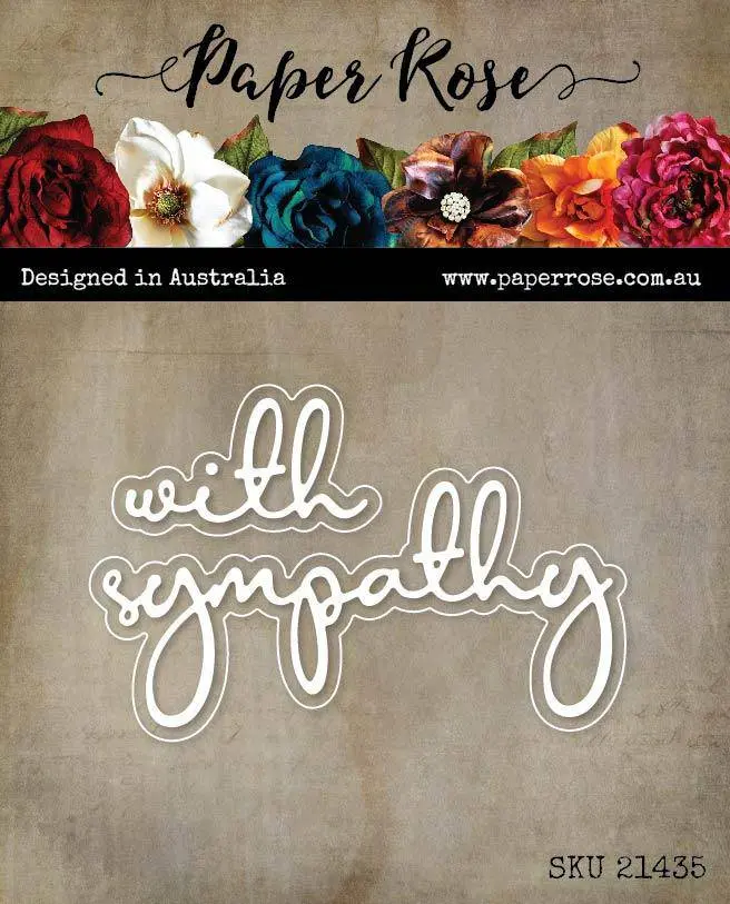 With Sympathy Fine Script Layered Metal Cutting Die 21435 1