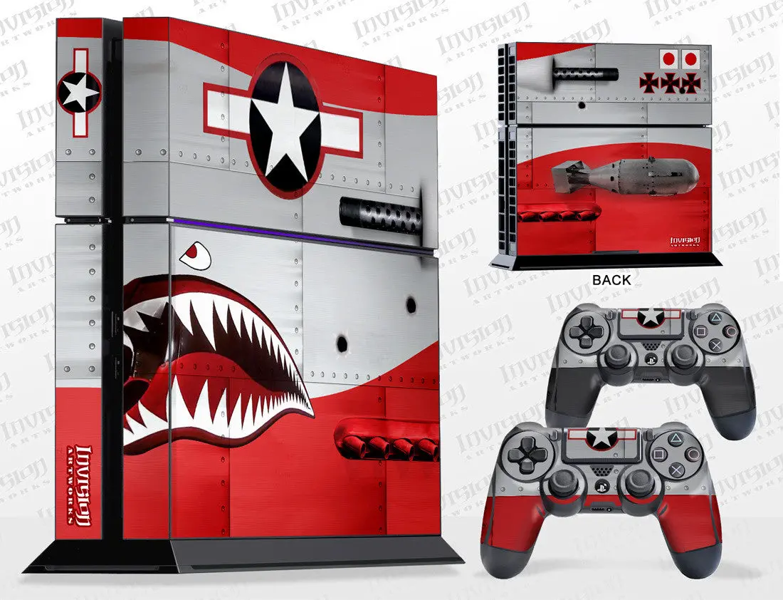Sony Playstation 4 Graphics - Console Skin With 2 Controller Skins - War Machine 1